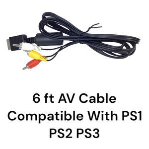 6Ft AV Cable‎ for PS2 PS1 PS3, AV to RCA Composite Audio Video TV Cord E5AA
